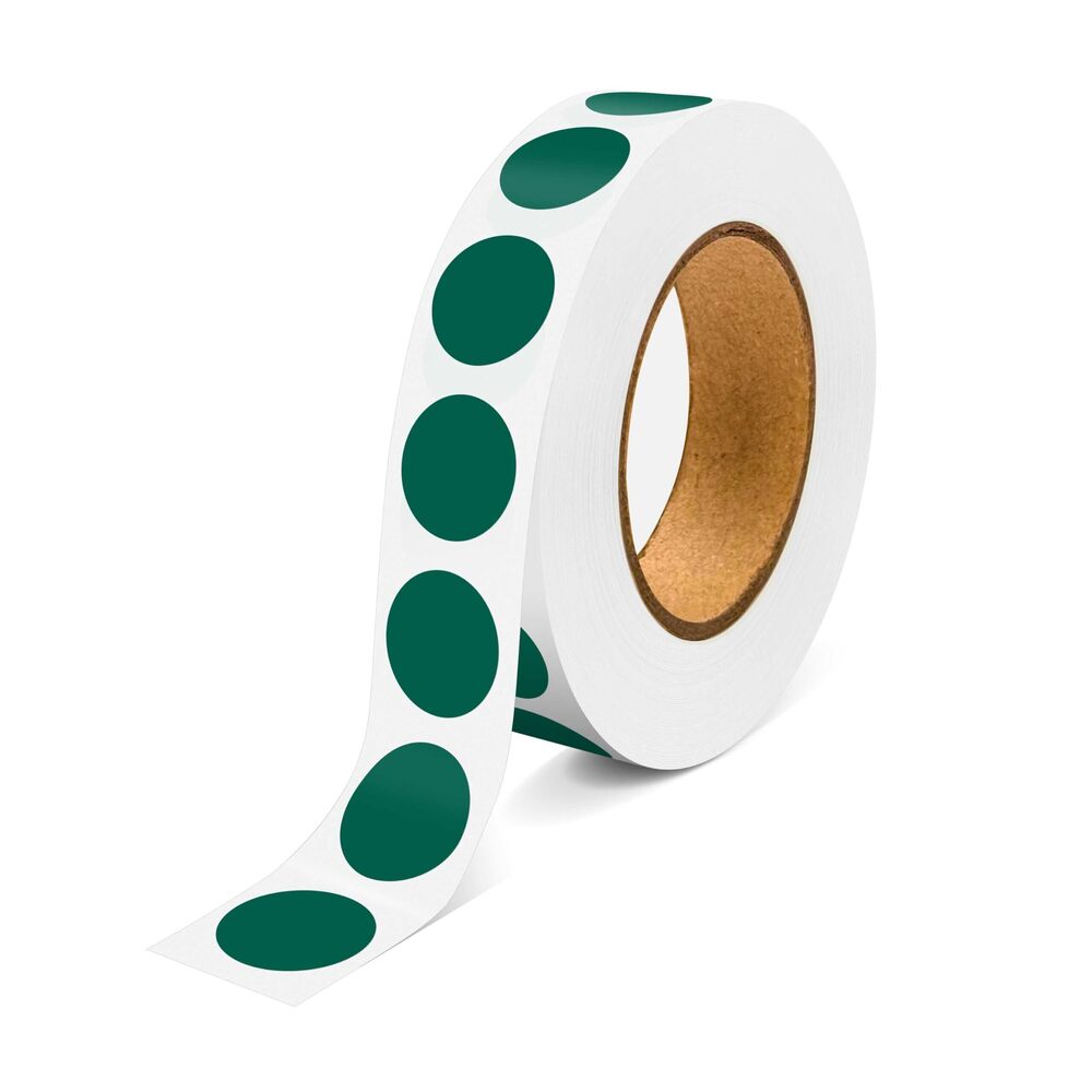 6621 1000PCS Dark Green Colored Dot Stickers Round Coding Circle Label